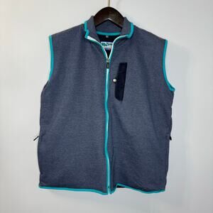 Wears Woody Men's Full Zip Vest Pockets Preppy Performance Coastal Size XL